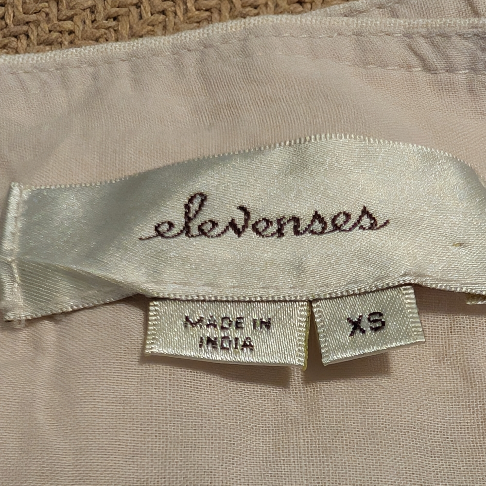 Anthropologie Elevenses Neutral Striped Square Neckline Cut Out Romper - Picture 6 of 16